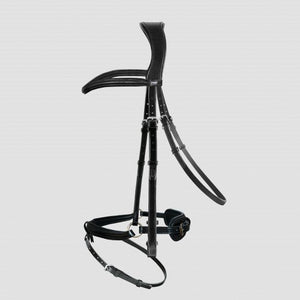 Passier – Bridon Marcus Ehning II Passier coloris Noir Muserolle anatomique pull-back mat doublée blanc Noir Poney | Sellerie Bucéphale