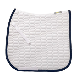 Tapis de selle Exclusive verni Kavalkade — Blanc/bleu marine
