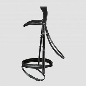 Passier – Bridon Marcus Ehning II Passier coloris Noir Muserolle anatomique pull-back mat doublée blanc Noir Grand cheval | Sellerie Bucéphale