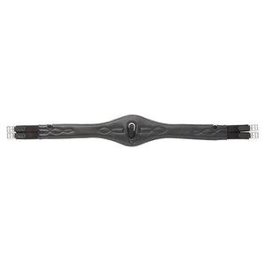 Sangle longue cuir souple Comfort Kavalkade à élastiques — Noir/noir