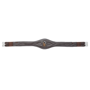 Sangle longue cuir souple Comfort Kavalkade à élastiques — Marron/marron