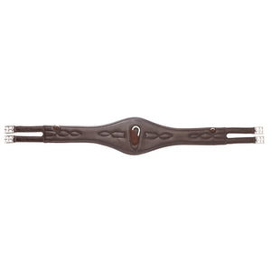 Sangle longue cuir souple Comfort Kavalkade sans élastique — Marron/marron