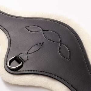 Sangle longue cuir huilé Casper Kavalkade mouton synthétique — Noir/beige — vue 3