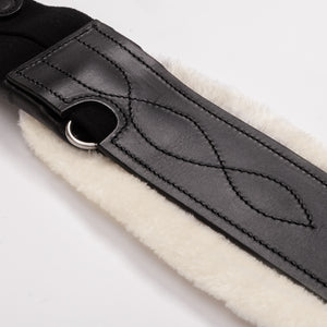Sangle longue cuir huilé Casper Kavalkade mouton synthétique — Noir/beige — vue 4
