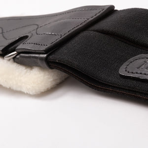 Sangle longue cuir huilé Casper Kavalkade mouton synthétique — Noir/beige