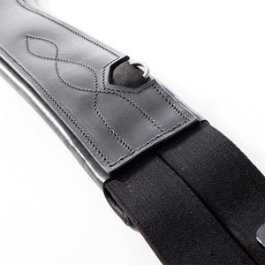 Sangle longue cuir huilé Atlas Kavalkade — Noir/noir