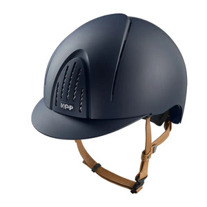 KEP Italia Casque d’Équitation KEP Smart Nova Textile – Jugulaire Beige Bleu