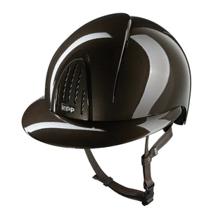 KEP Italia Casque d’équitation KEP Smart Nova Metal Polish – Visière Polo Marron