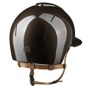 KEP Smart Nova Metal Polish Riding Helmet – Star – Beige Chinstrap – Polo Visor