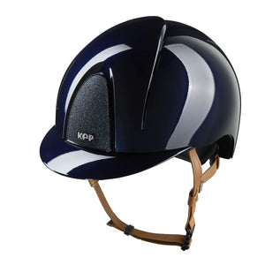 KEP Italia Casque d’équitation KEP Smart Nova Metal Polish – Star & Jugulaire Beige Blue Star Blue