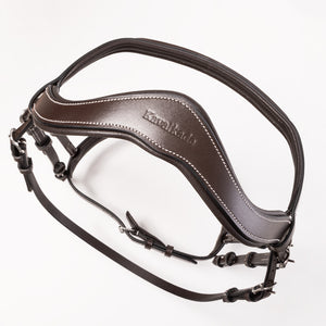 Filet Hunter Benita en cuir avec rênes tressées — Marron/marron — vue 3