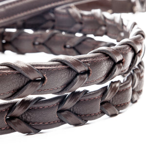 Filet Hunter Benita en cuir avec rênes tressées — Marron/marron — vue 7