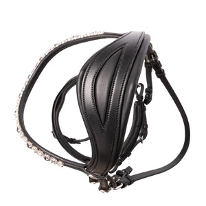 Filet de dressage Zora muserolle suédoise en cuir allemand — Noir/noir — vue 2