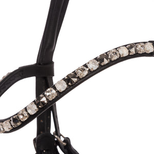 Filet de dressage Zora muserolle suédoise en cuir allemand — Noir/noir — vue 5