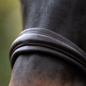Filet de dressage Zora muserolle suédoise en cuir allemand — Marron/marron — vue 8