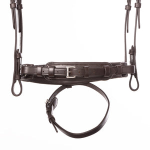 Filet de dressage Zora muserolle suédoise en cuir allemand — Marron/marron — vue 4