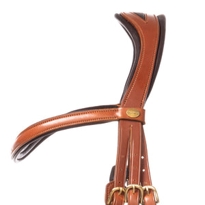 Filet d'obstacle Robin muserolle anglaise combinée — Cognac/laiton — vue 2