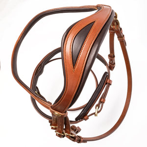 Filet d'obstacle Robin muserolle anglaise combinée — Cognac/laiton — vue 3