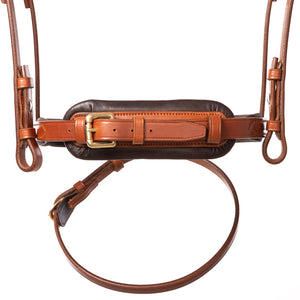 Filet d'obstacle Robin muserolle anglaise combinée — Cognac/laiton — vue 4
