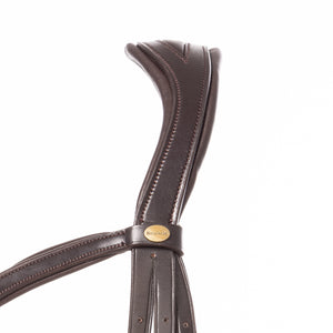 Filet d'obstacle Robin muserolle anglaise combinée — Marron/laiton — vue 2