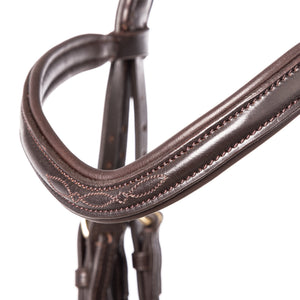 Filet d'obstacle Robin muserolle anglaise combinée — Marron/laiton — vue 4