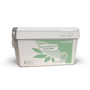Seau de 1 kg d'ortie en granulés Phyto Master pour cheval