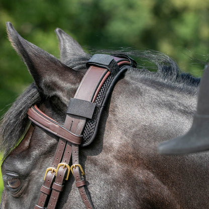 Protège-nuque à velcro Back on Track sur le cheval | Sellerie Bucéphale