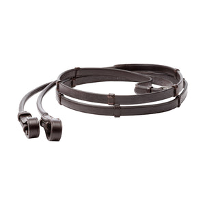 Rênes Fleur en cuir européen, couture ronde, 16 mm, marron