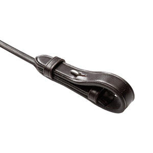 Rênes Fleur en cuir européen, couture ronde, 16 mm, marron