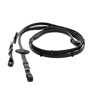 Rênes Softgrip, cuir huilé et dos caoutchouté, 16 mm, noir