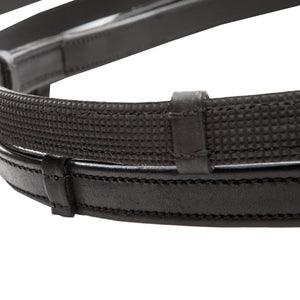 Rênes Softgrip, cuir huilé et dos caoutchouté, 16 mm, noir