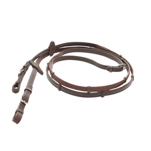 Rênes Softgrip, cuir huilé et dos caoutchouté, 16 mm, marron