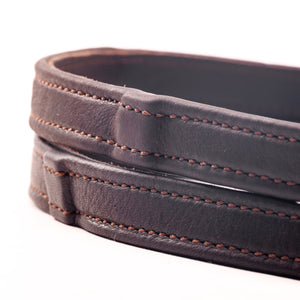 Rênes en cuir souple huilé, arrêtoirs intérieurs, 16 mm