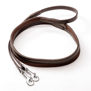 Rênes Softgrip à mousquetons pour bride islandaise, 16 mm, marron/argenté