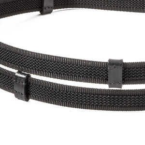 Rênes caoutchoutées 20 mm, 5 arrêtoirs, noir