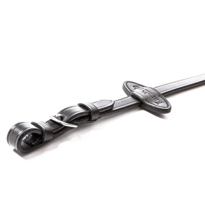 Rênes caoutchoutées 16 mm, 5 arrêtoirs, noir