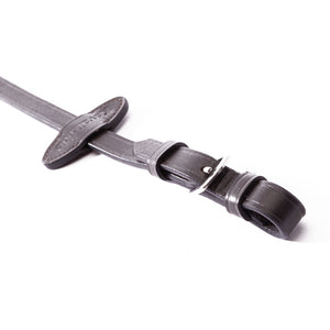 Rênes caoutchoutées 16 mm, 5 arrêtoirs, noir