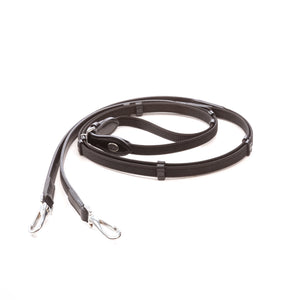 Rênes caoutchoutées à mousquetons, 16 mm, 5 arrêtoirs, noir
