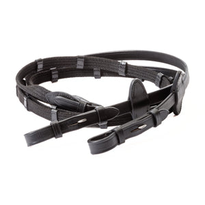 Rênes sangle à doubles arrêtoirs et crochets de bride, 16 mm, noir