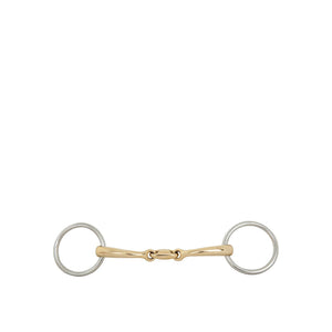 Mors de filet de bride double brisure BR Soft Contact 12 mm à anneaux