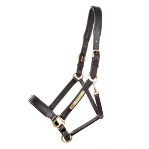 Licol en cuir souple Cinta — Noir/noir