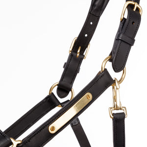 Licol en cuir souple Cinta — Noir/noir, vue 2