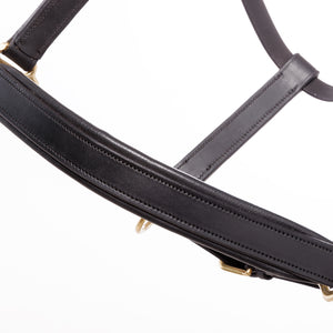 Licol en cuir souple Cinta — Noir/noir, vue 3