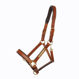 Licol en cuir souple Cinta — Cognac/marron