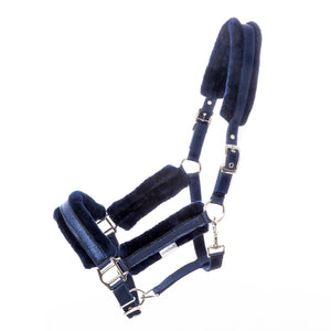 Licol Star fourrure synthétique et bande pailletée — Bleu marine