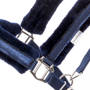 Licol Star fourrure synthétique et bande pailletée — Bleu marine, vue 2