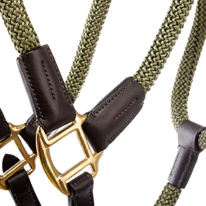 Licol en corde Cavo avec longe — Marron/vert kaki, vue 2