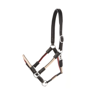 Licol en corde Cavo avec longe — Noir/baie-beige, vue 2