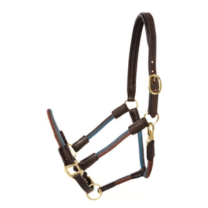 Licol en corde Cavo avec longe — Marron/turquoise, vue 2
