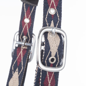 Licol Classic Raute motif losanges — Bleu marine/beige-bordeaux, vue 2
